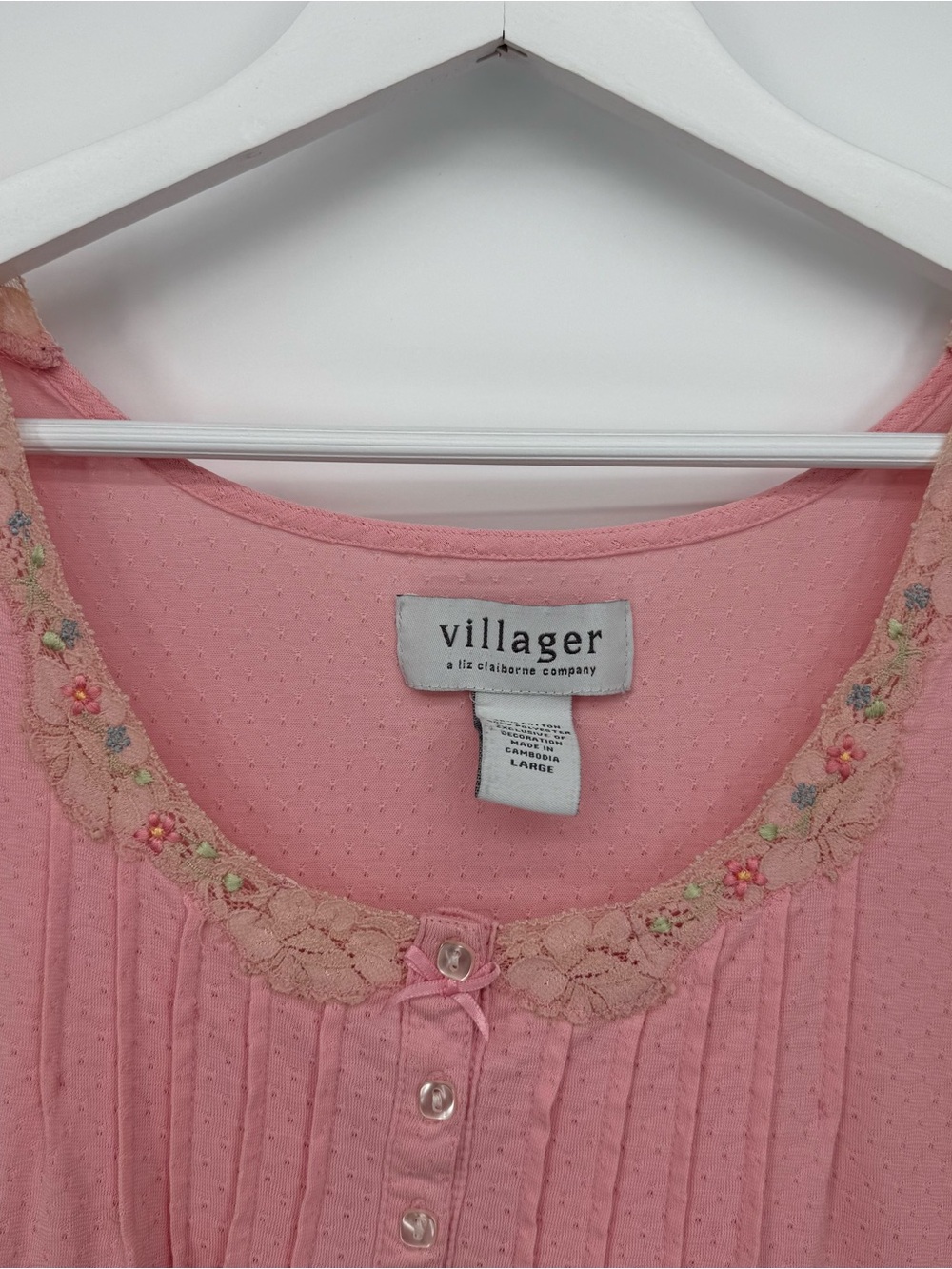 Vintage Flawed Nightgown Bundle Lot of 3 Pink Plaid Size Medium & Large Repair - Picture 13 of 16